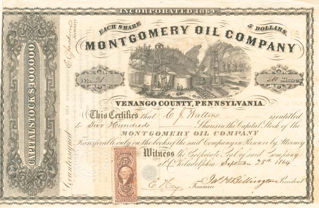 Montgomery Oil Co. - Stock Certificate
